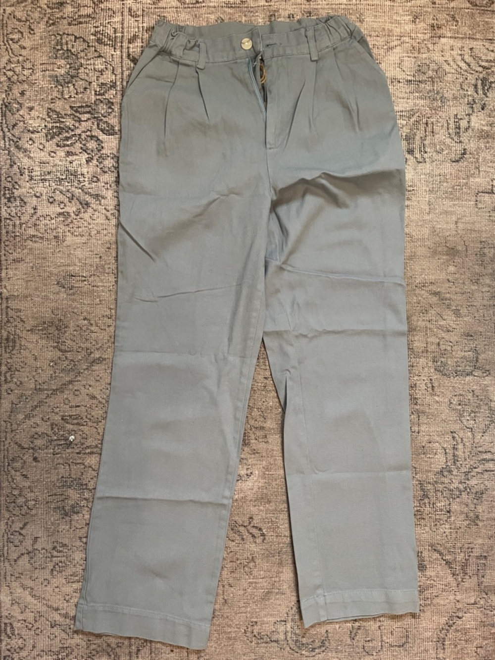 Thread & Supply Light Blue/Gray Pleated Chinos